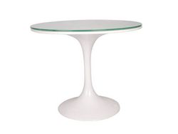 Tulip table in tempered glass top