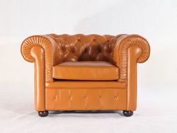 Chesterfield Sofa & Armchair in Full Leather