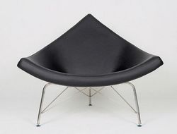 Coconut Chair in black top grain Italian leather 