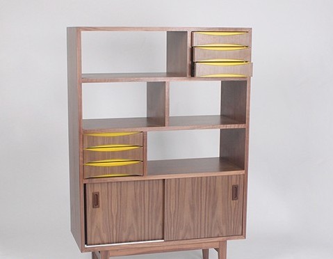 Mid-Century Modern Cabinet Wood Bookcase[2]