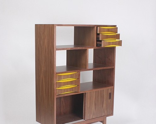 Mid-Century Modern Cabinet Wood Bookcase[3] 